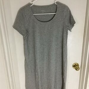 Pure Jill Elliptical A Line Gray T-Shirt Dress Size Small